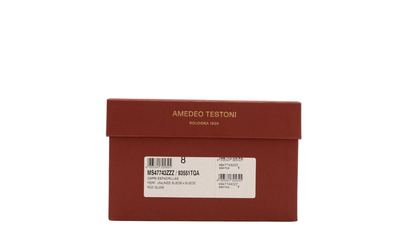 750$ TESTONI Espadrillas "Capri" Shoes Perf. Suede Red Glow 8 UK / 9 US / 42 IT
