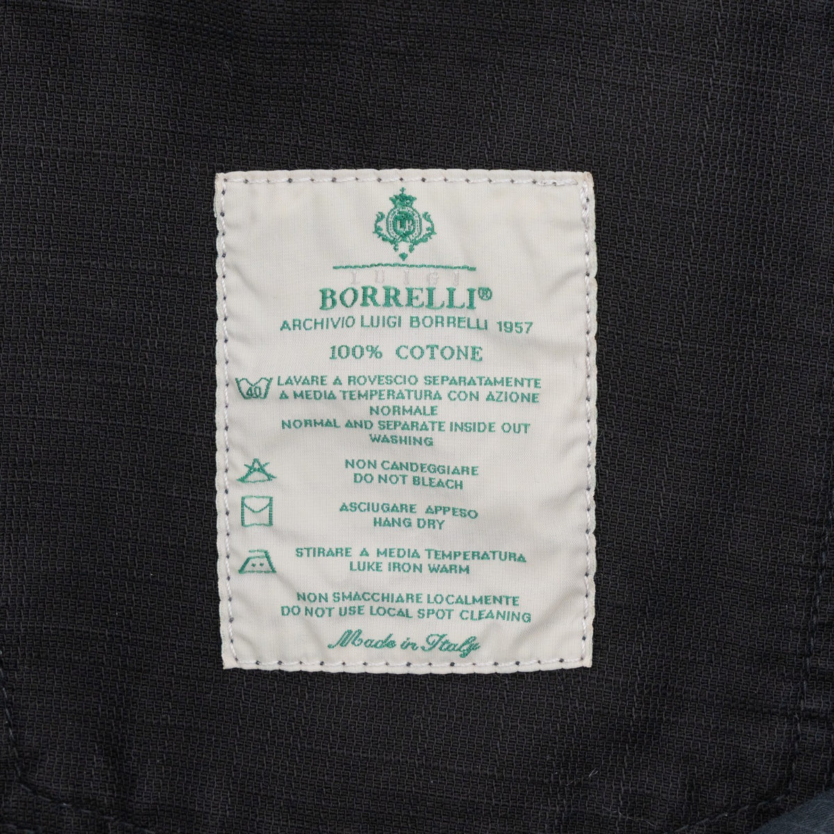 415$ LUIGI BORRELLI NAPOLI Black Denim Jeans Pant Cotton Made in Italy