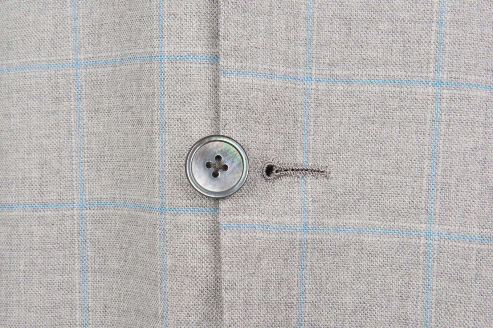 $2099 D'AVENZA Grey Windowpane Wool Jacket Blazer Hand-Sewn in Italy 38 US 48 EU