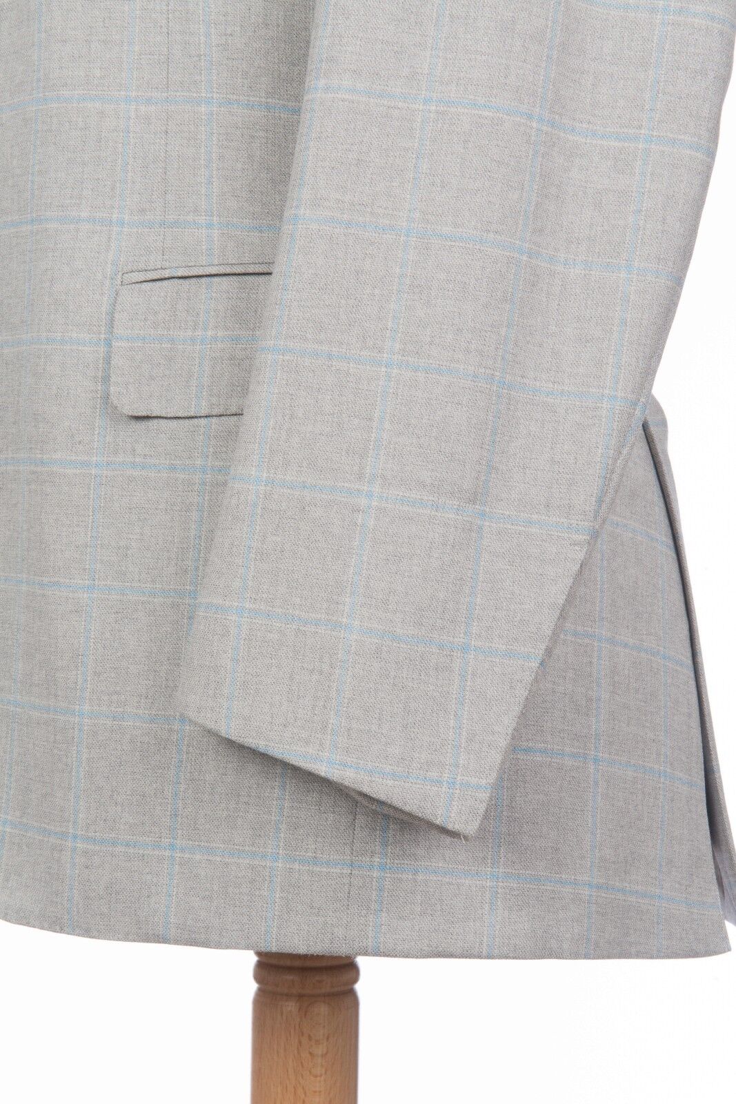 $2099 D'AVENZA Grey Windowpane Wool Jacket Blazer Hand-Sewn in Italy 38 US 48 EU
