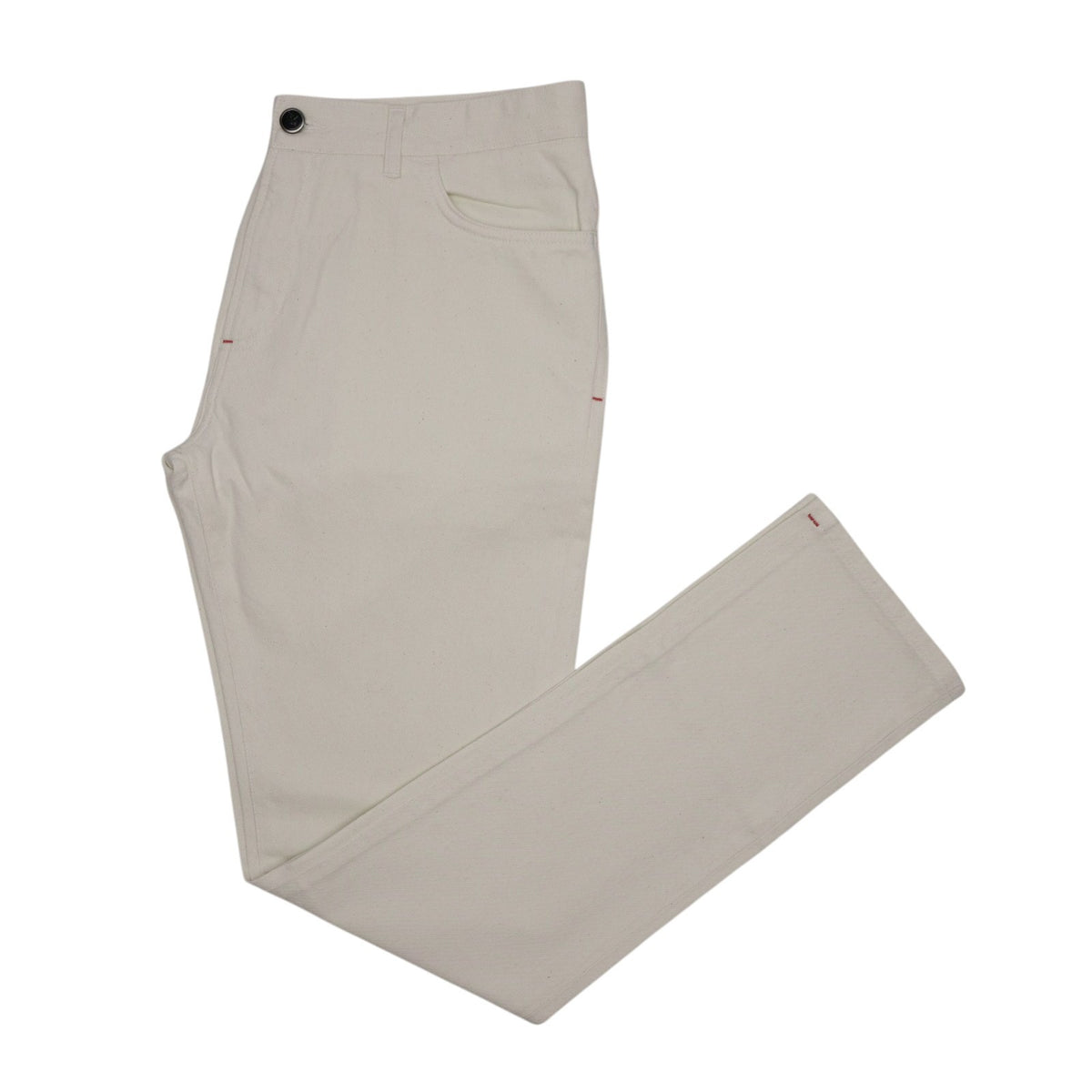690$ ISAIA NAPOLI Ivory Denim Jeans 5 Pockets Cotton Slim 36 US / 52 EU