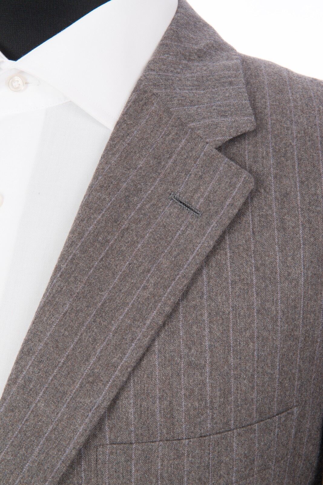 $4495 D'AVENZA Grey Wool Striped Suit Hand-Sewn in Italy 46 US / 56 EU