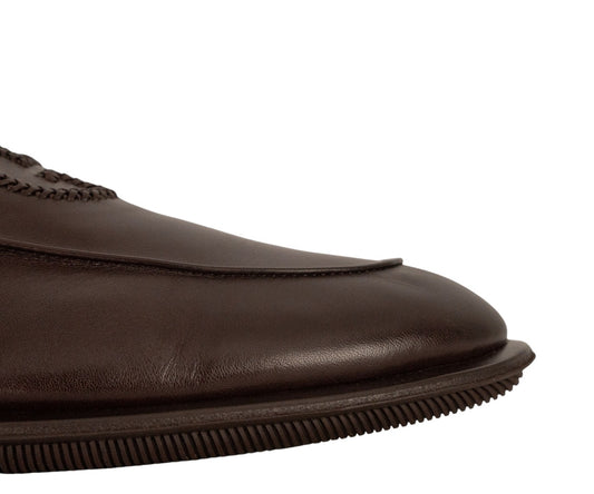 900$ GIORGIO ARMANI Shoes Sneakers Logo Espresso Leather 10.5 UK 11.5 US 44.5 IT