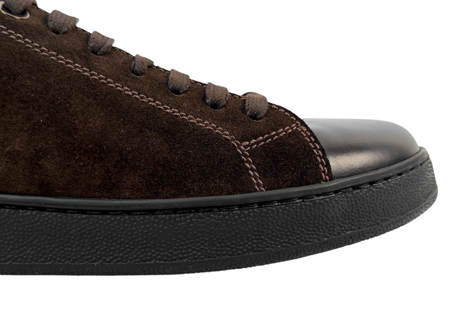 900$ TESTONI "Nola" Brown Sneaker Plain Calf + Suede 8 UK / 9 US / 42 IT