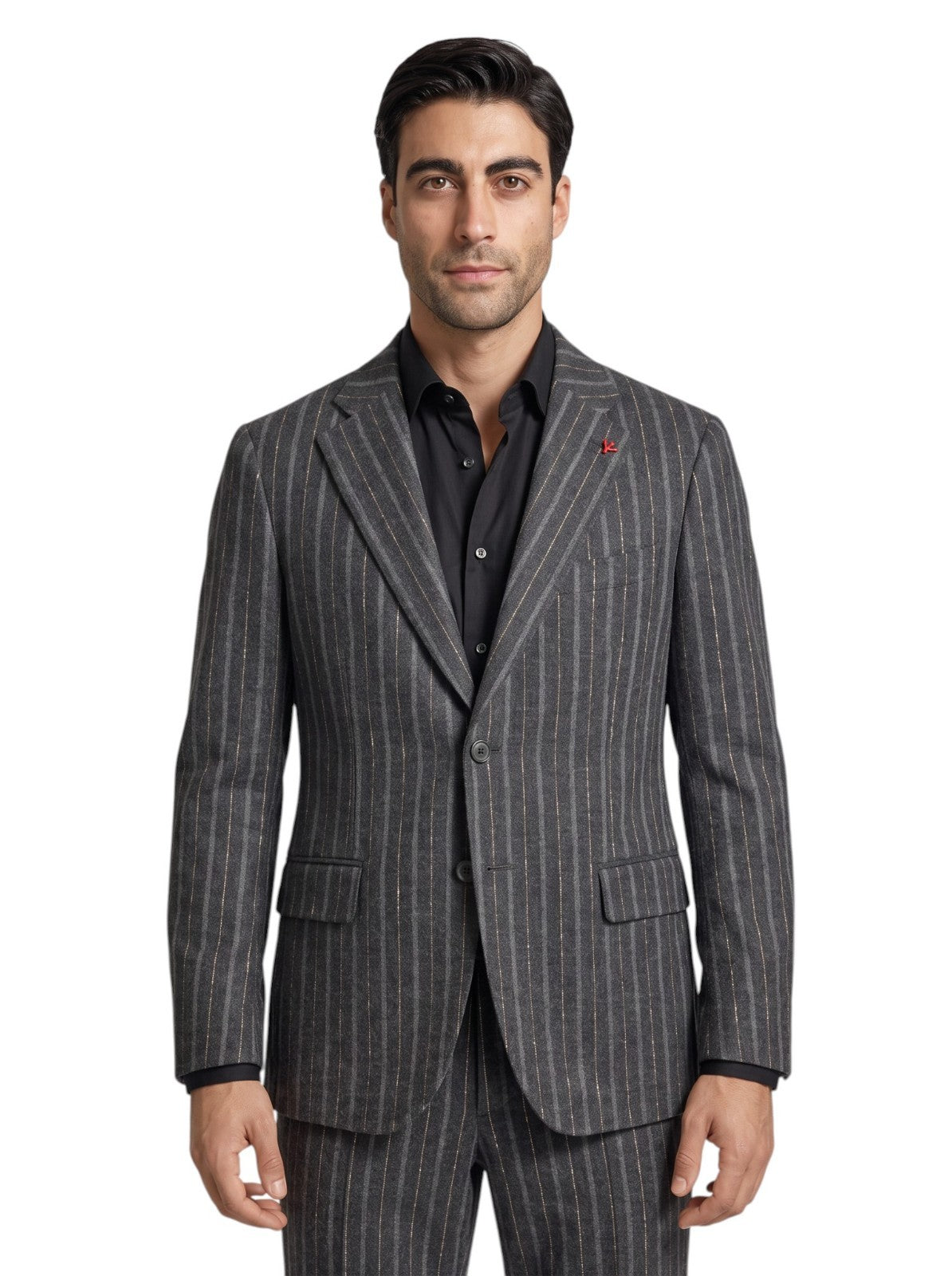 $6600 ISAIA NAPOLI "Marechiaro" Gray Suit Flannel Wool Striped 38 US / 48 EU 8R