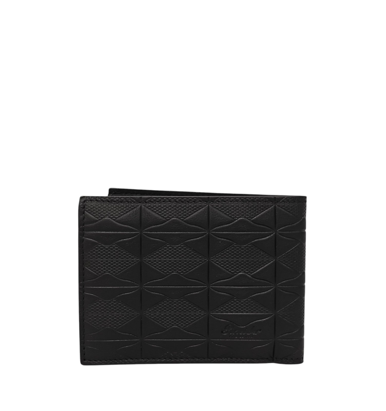 350$ PINEIDER FIRENZE 1774 Embossed Leather Bifold Wallet Black