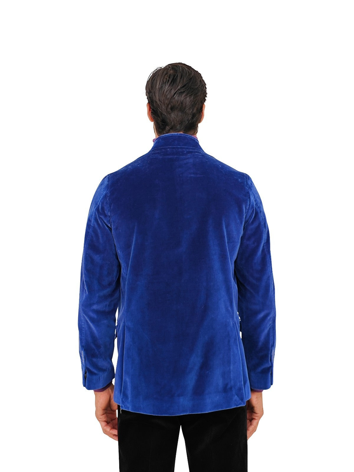 $1960 RUBINACCI NAPOLI "Vienna" Blue 5 Buttons Guru Jacket Velvet Cotton