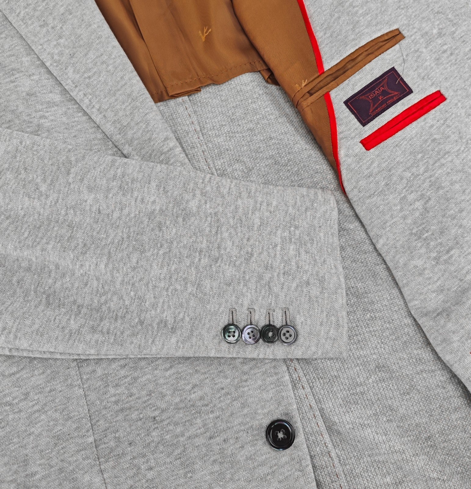 $5200 ISAIA "Domenico" Gray Sport Coat Jersey Linen Cotton Comfort 40 US / 50 EU