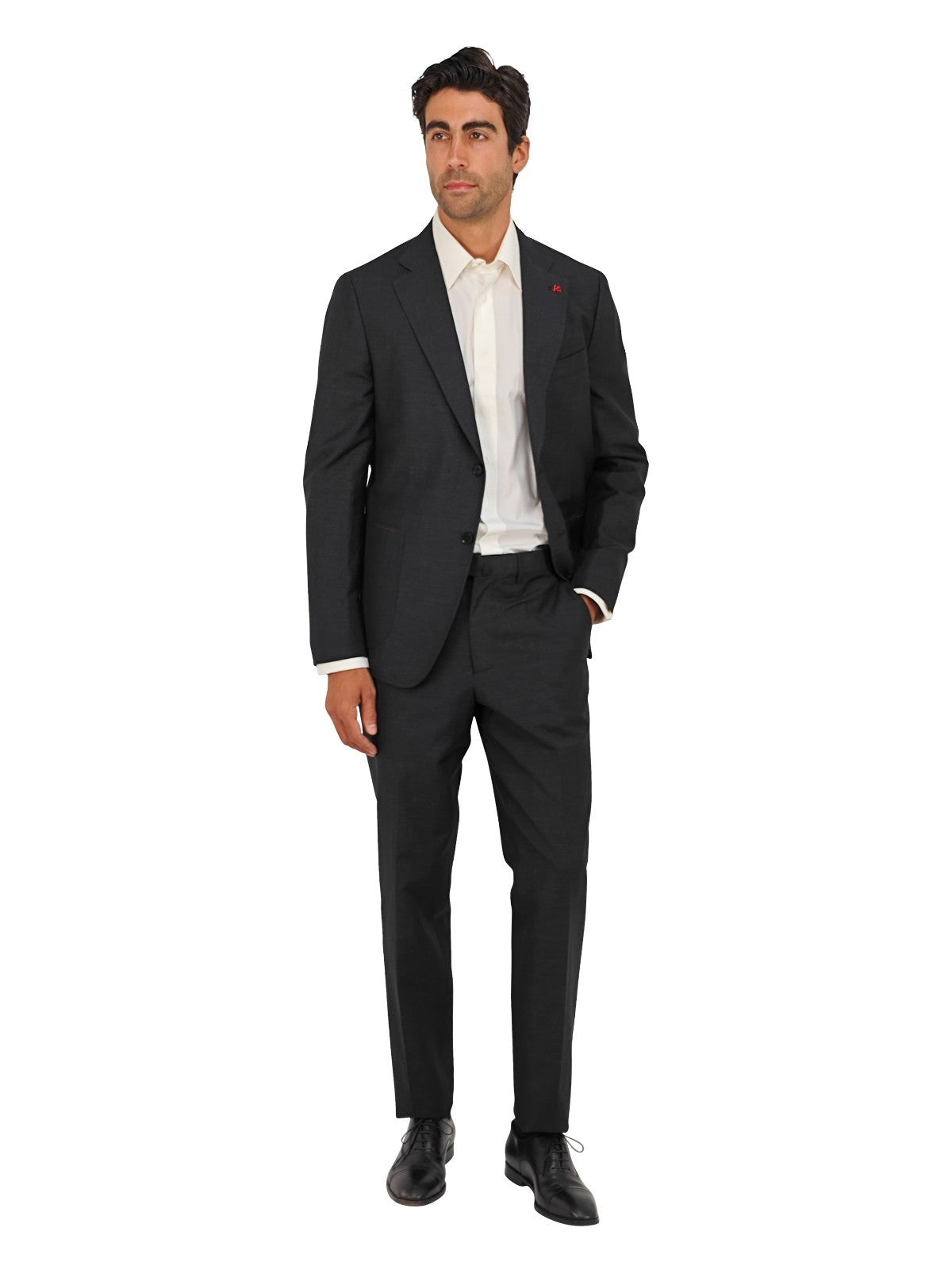 $6200 ISAIA NAPOLI Dark Gray Hand-Sewn Suit Wool Linen 40 US / 50 EU 7R