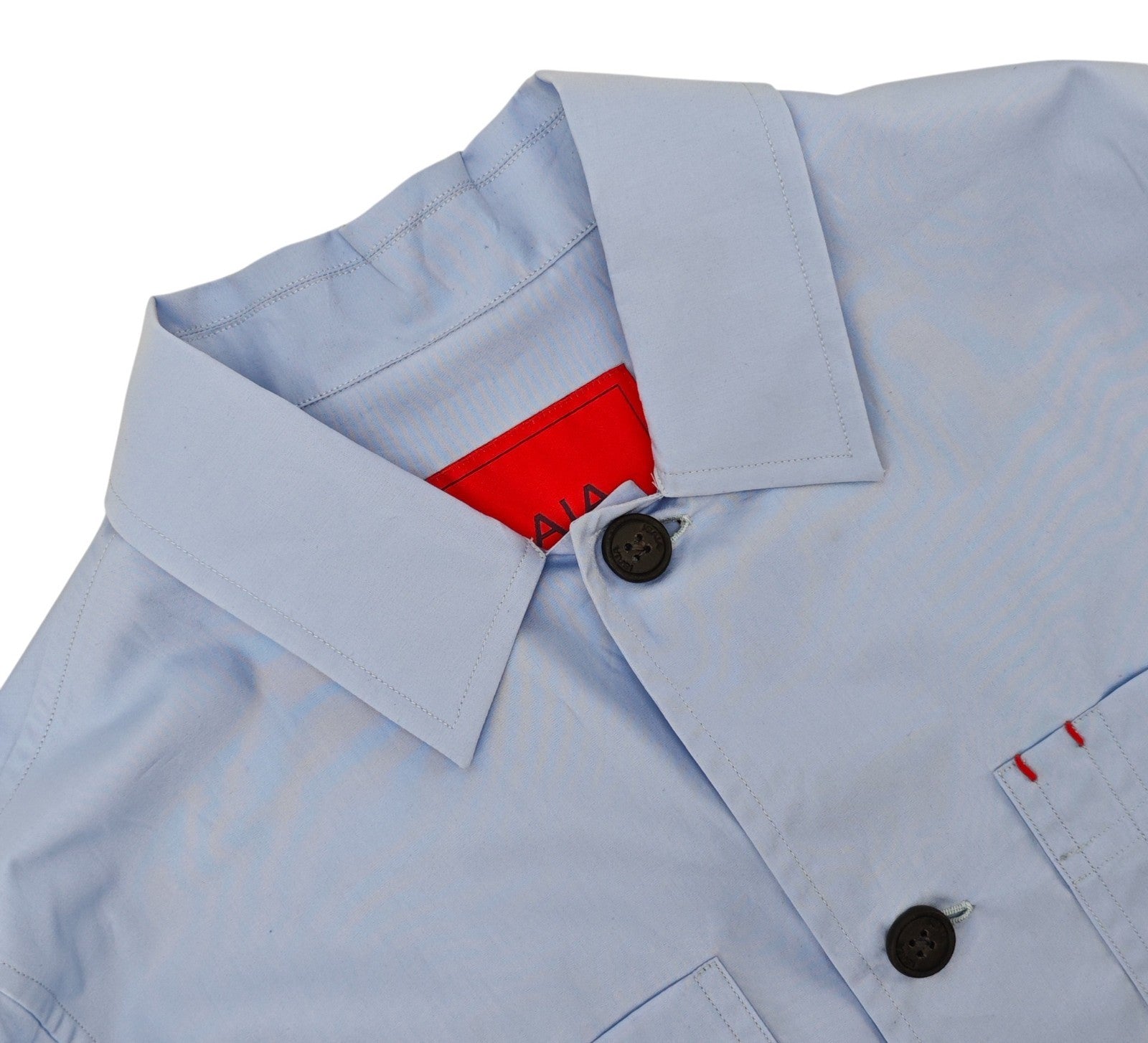 $1350 ISAIA NAPOLI Light Blue Hand-Sewn Jacket Shirt Fine Cotton 36 US / 46 EU