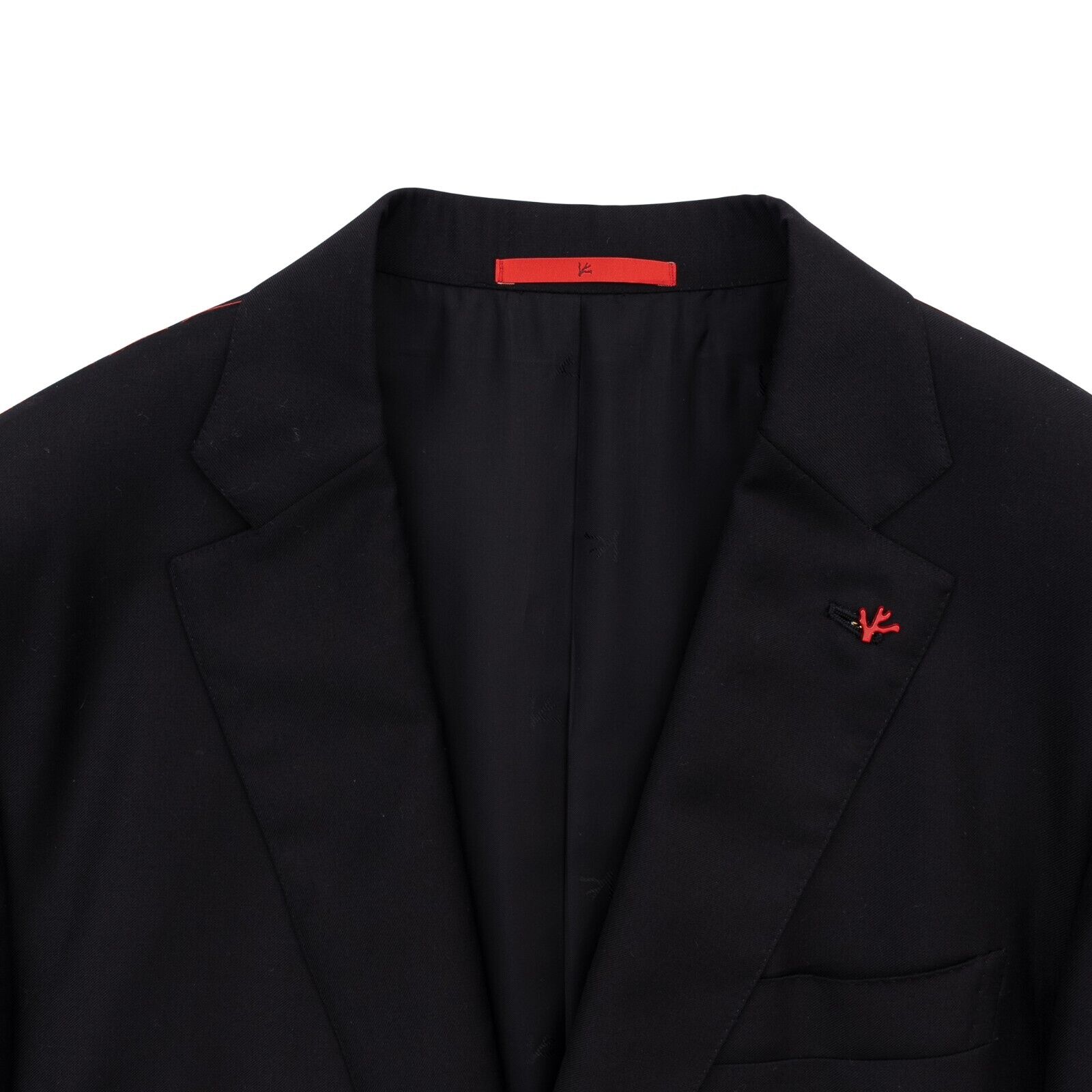 $6500 ISAIA NAPOLI "Aquaspider" Black Hand-Sewn Suit Fine Wool 8R ( Regular)