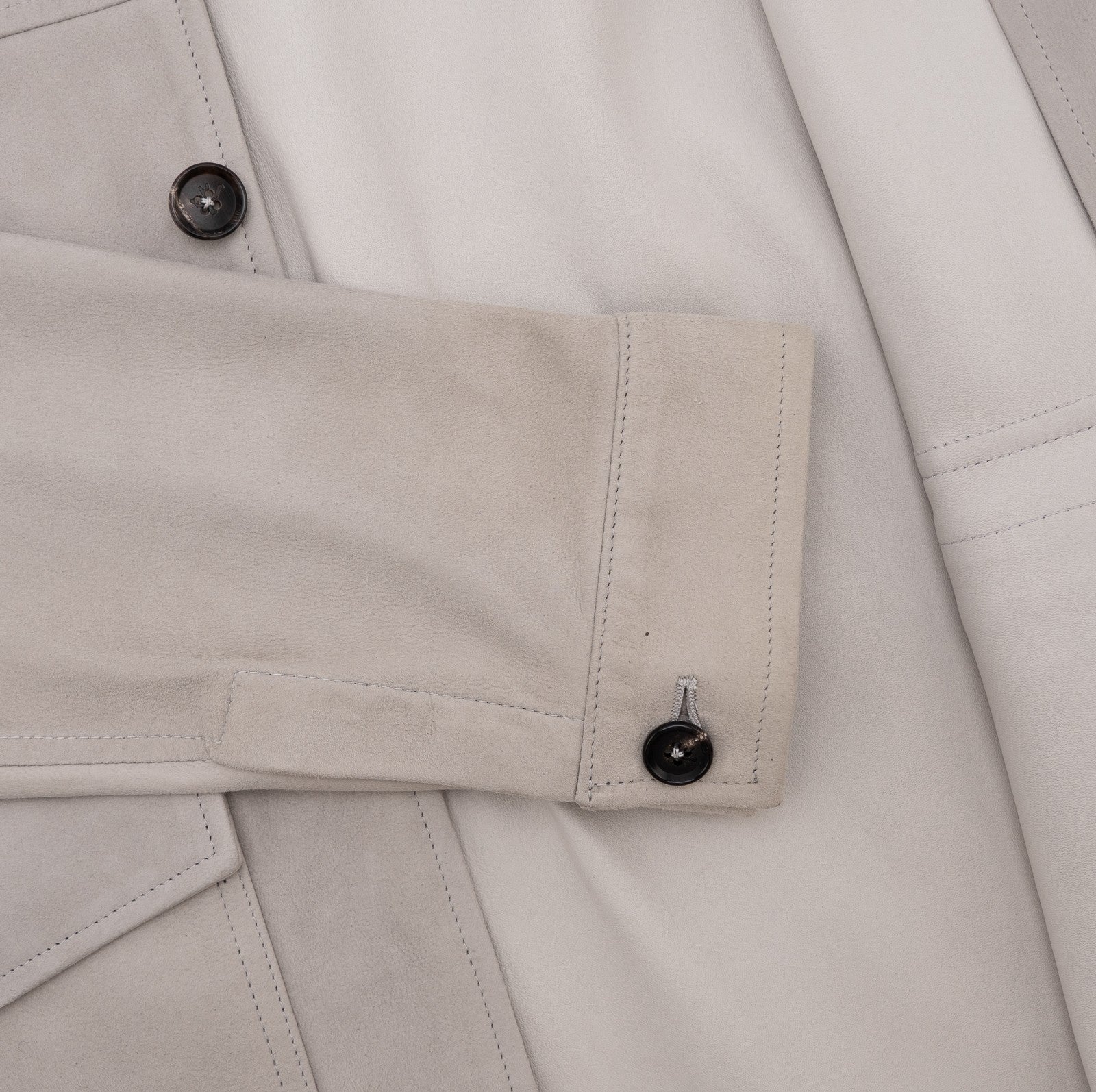 5650$ ISAIA NAPOLI Gray Jacket 100% Suede Lambskin Leather 40 US / 50 EU