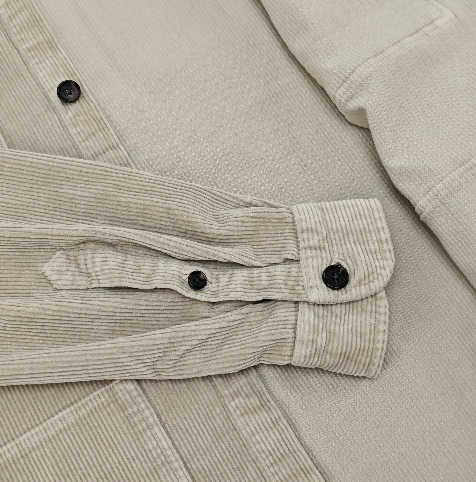 $1250 ISAIA NAPOLI "Comfort" Beige Hand-Sewn Overshirt Jacket Cordoroy Cotton