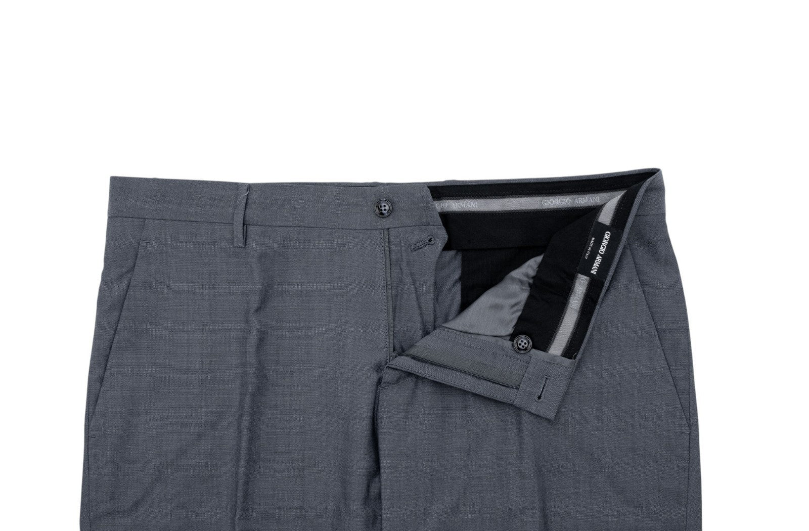 1600$ GIORGIO ARMANI Black Label Dress Pant Fine Wool Bluish Grey 36 US 52 IT