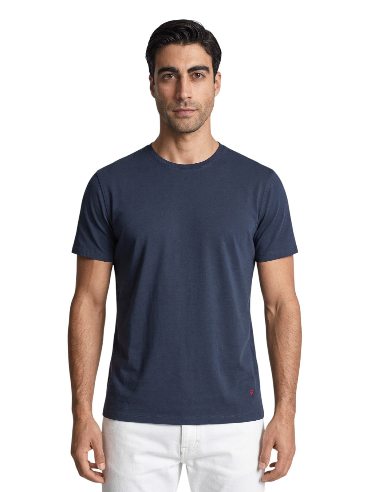 450$ ISAIA NAPOLI Blue Navy T-Shirt Jersey Cotton Stretch - Size XL