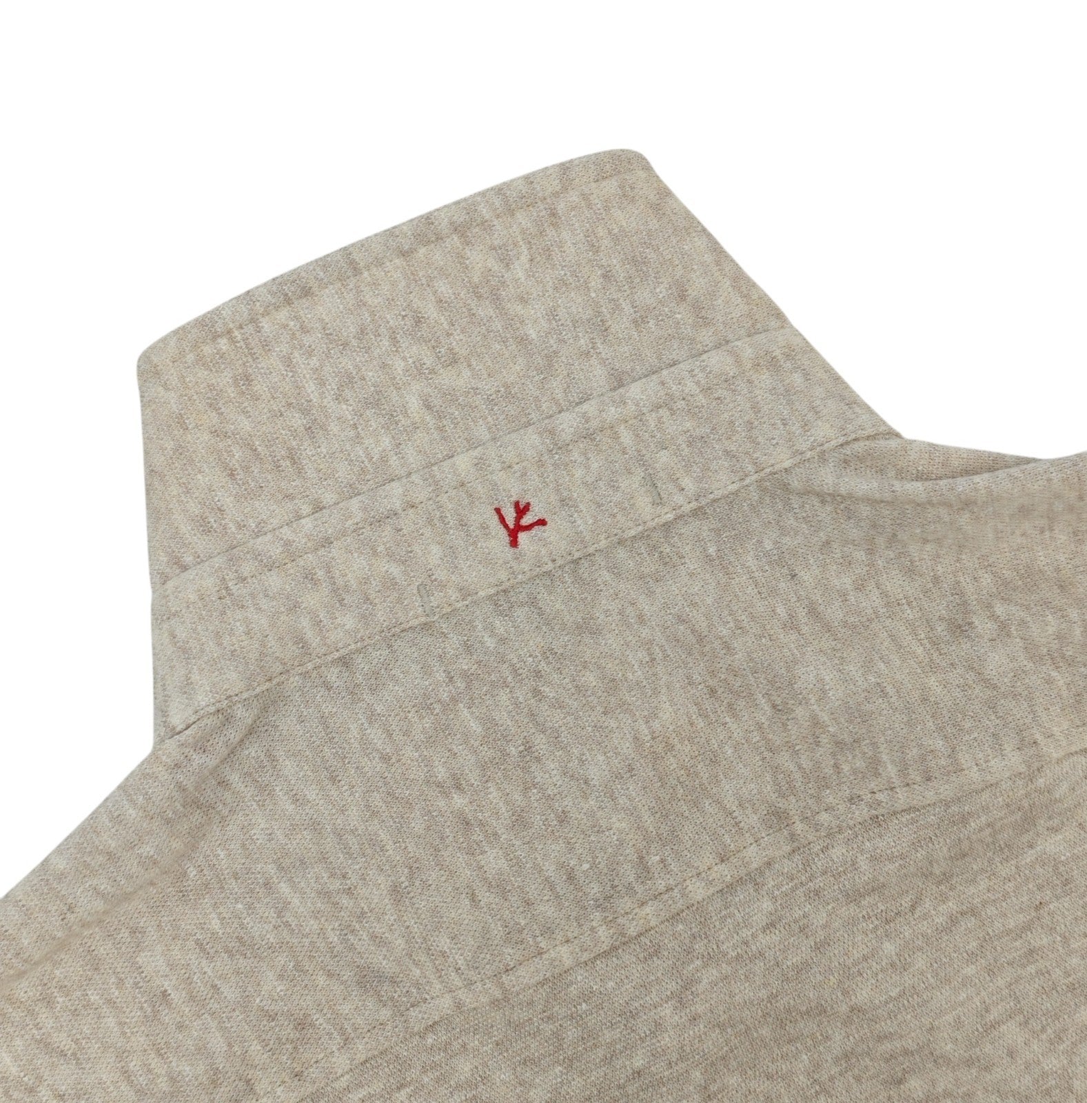 $1450 ISAIA NAPOLI Light Beige Hand-Sewn Overshirt Jacket Linen - Cotton Size L
