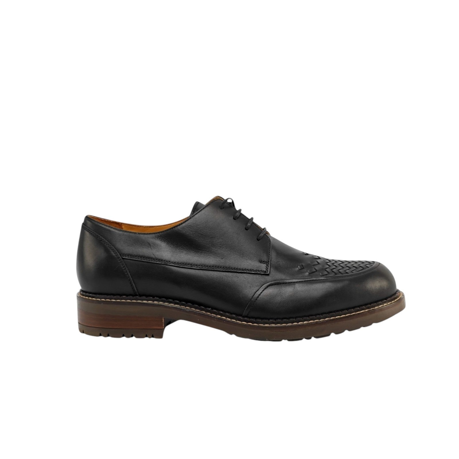 1250$ TESTONI "Camogli" Derby Shoes Antique Calf Black 8 UK / 9 US / 42 IT