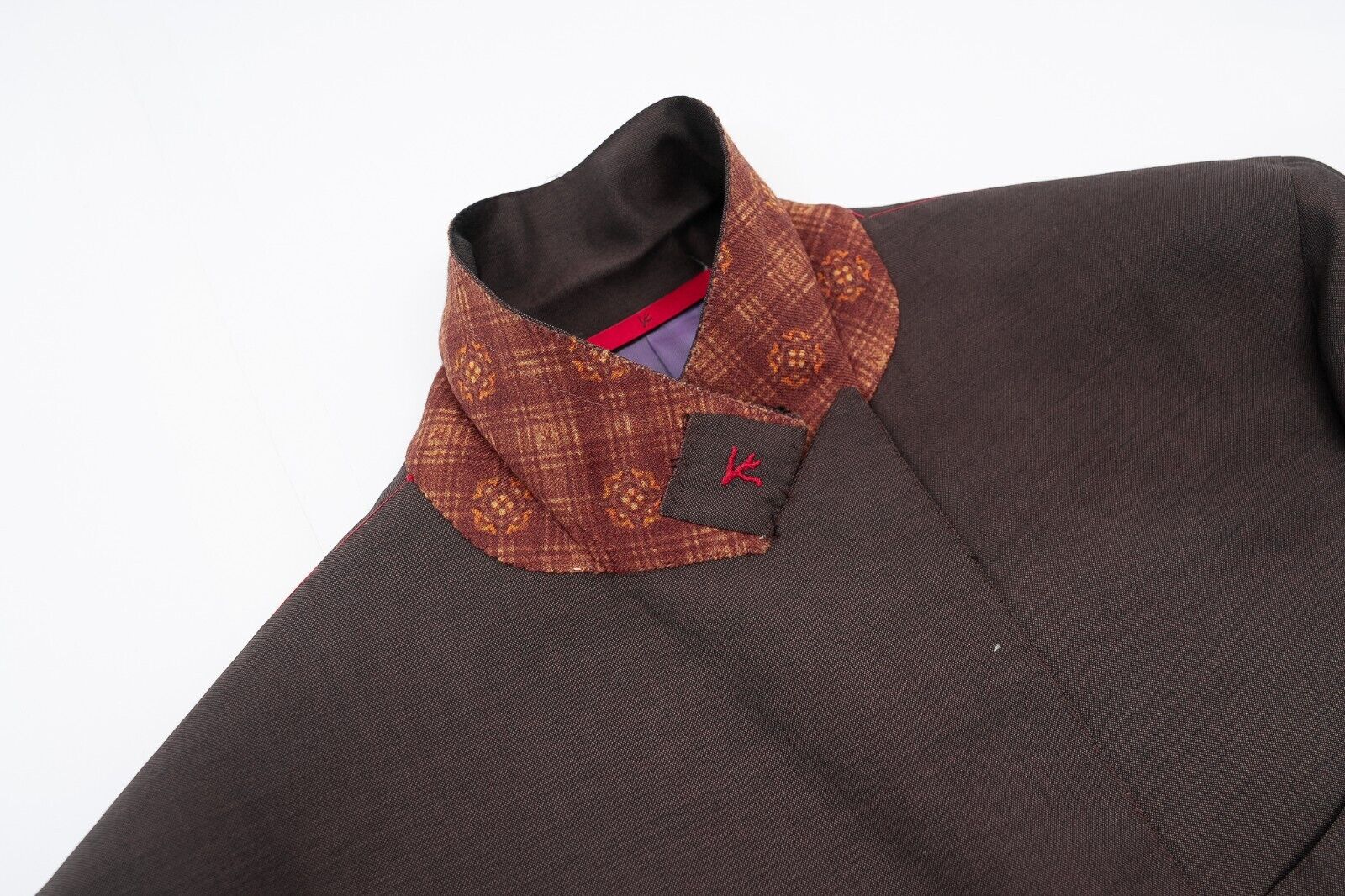 $6200 ISAIA NAPOLI Brown Hand-Sewn Solid Suit Fine Wool / Mohair Drop 7 Regular