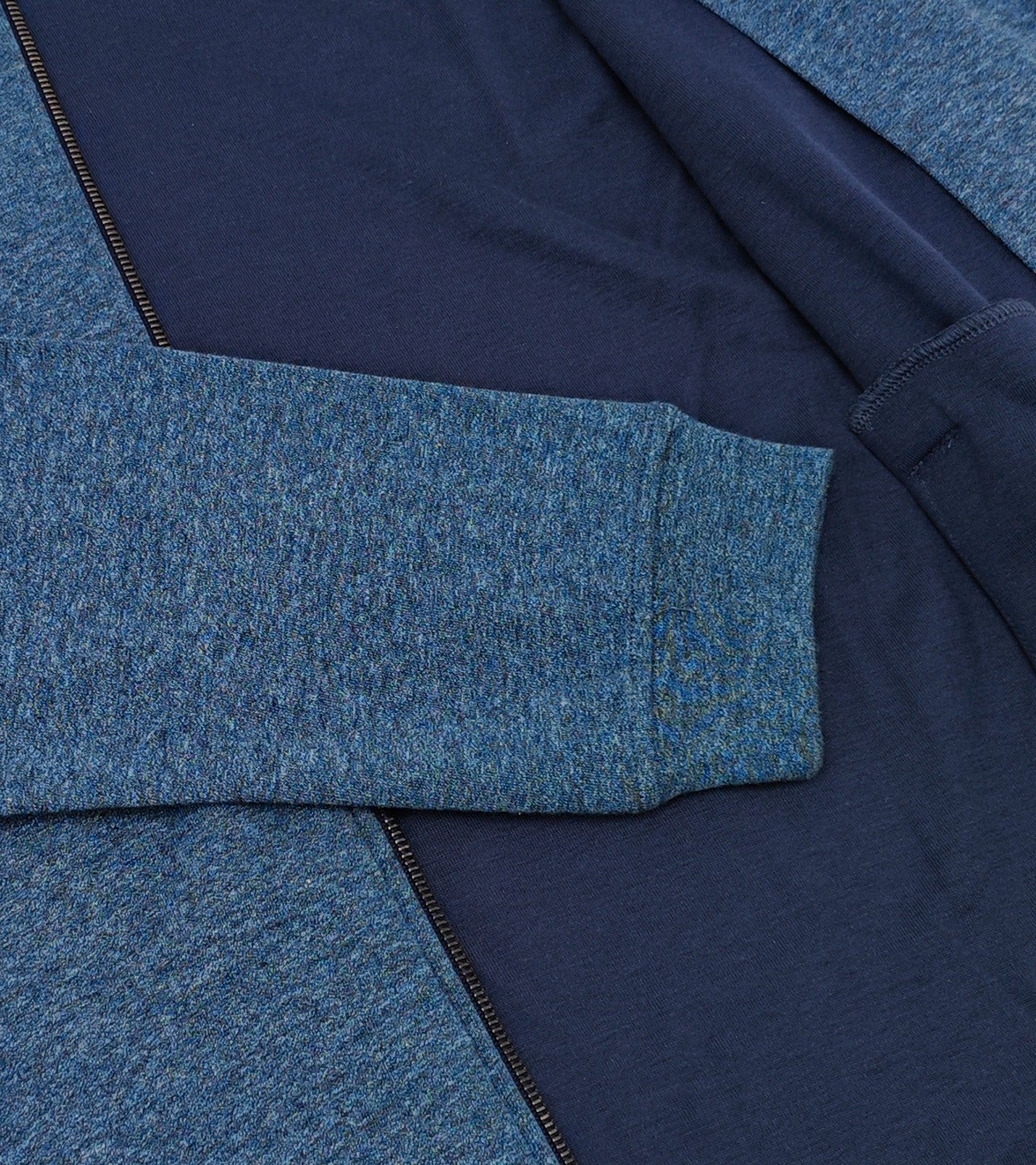 $2650 ISAIA NAPOLI Blue Zip Tracksuit Short Pant Jersey Silk - Cashmere Size M