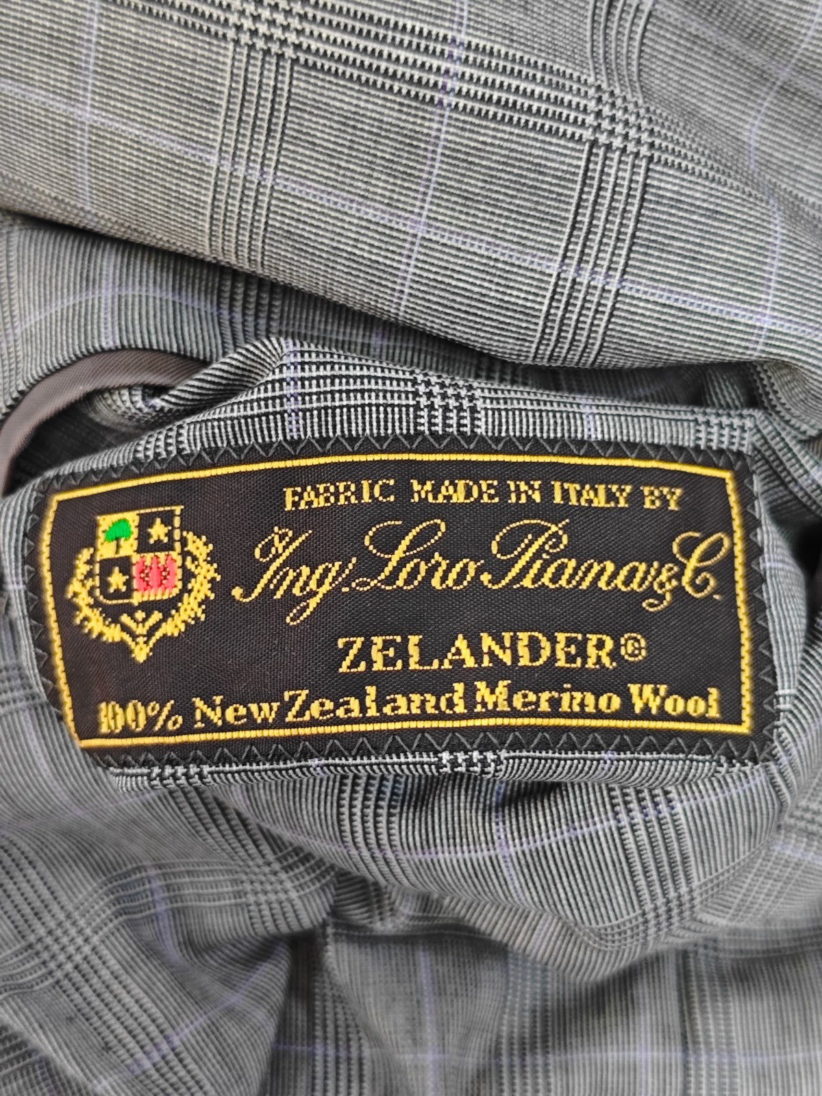 $2200 RAFFAELE CARUSO Gray Checks Suit LORO PIANA New Zeland Wool 44 US / 54 EU