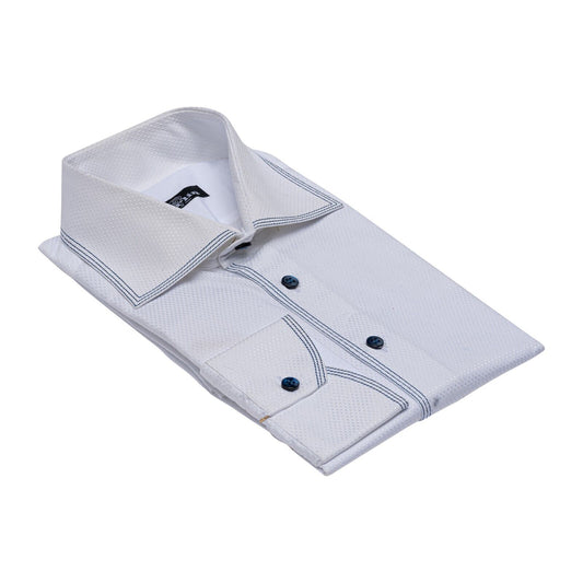 690$ LUXURY GERLIN Shirt White ALUMO Jacquard Cotton 16 - 41 3AU BIJAN