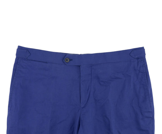 720$ ISAIA NAPOLI Cobalt Blue Chino Pant Mako Cotton Slim 34 US/50 EU