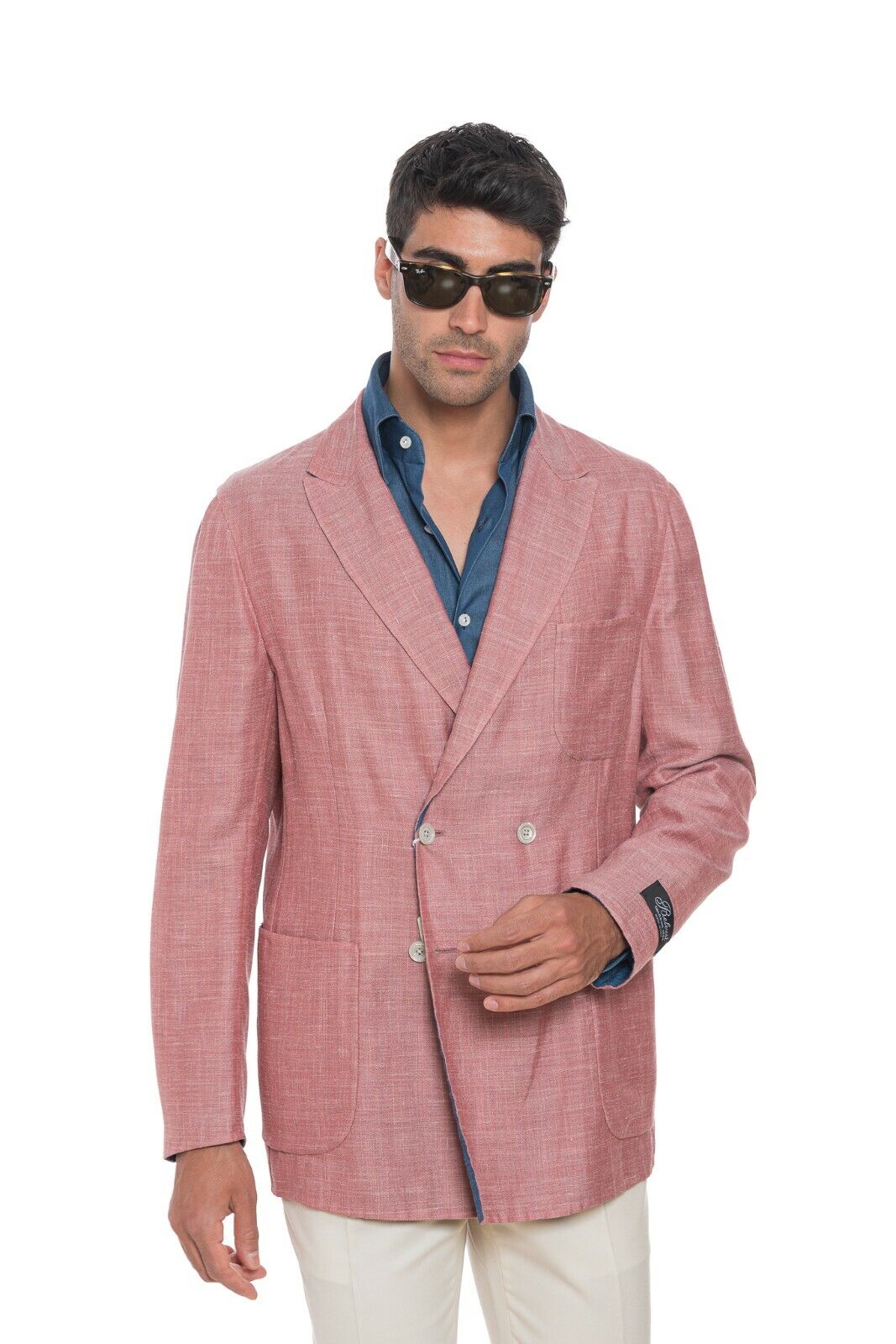 2380$ BELVEST Reversible Jacket Wool Silk Linen Blue / Pink 40 US / 50 EU 8R