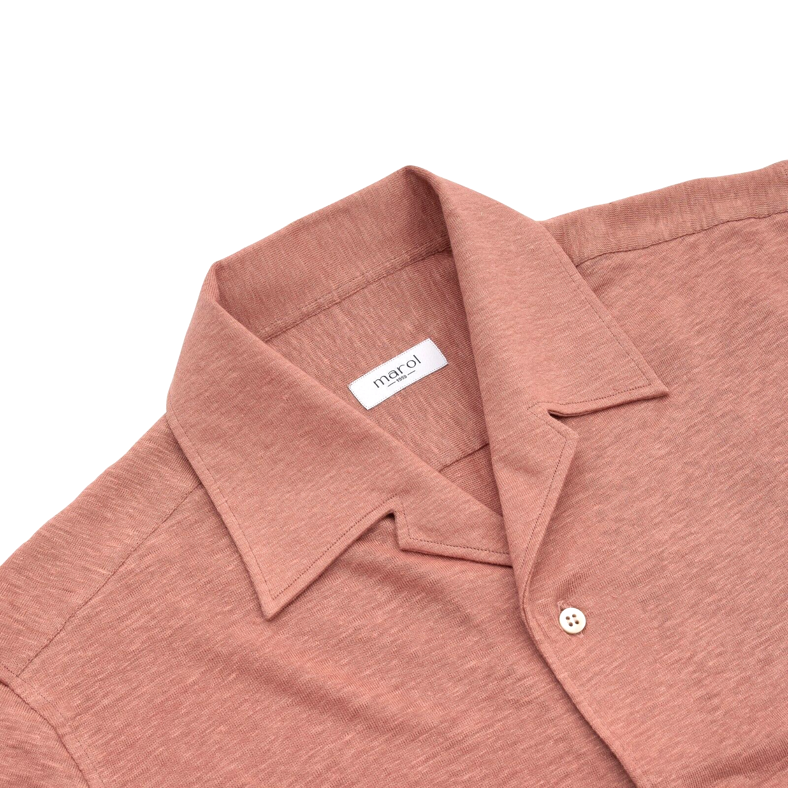1400$ LUXURY MAROL BOLOGNA "Capri" Shirt Peach 100% Irish Linen 15.5 - 39