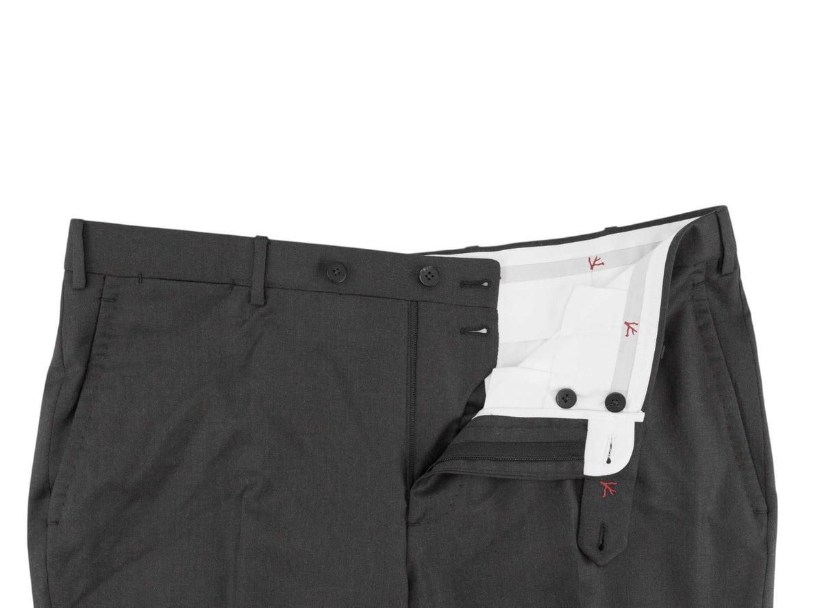 $7120 ISAIA "Gregorio" Dark Gray Suit Hand-Sewn Wool Aquaspider Water Repellent