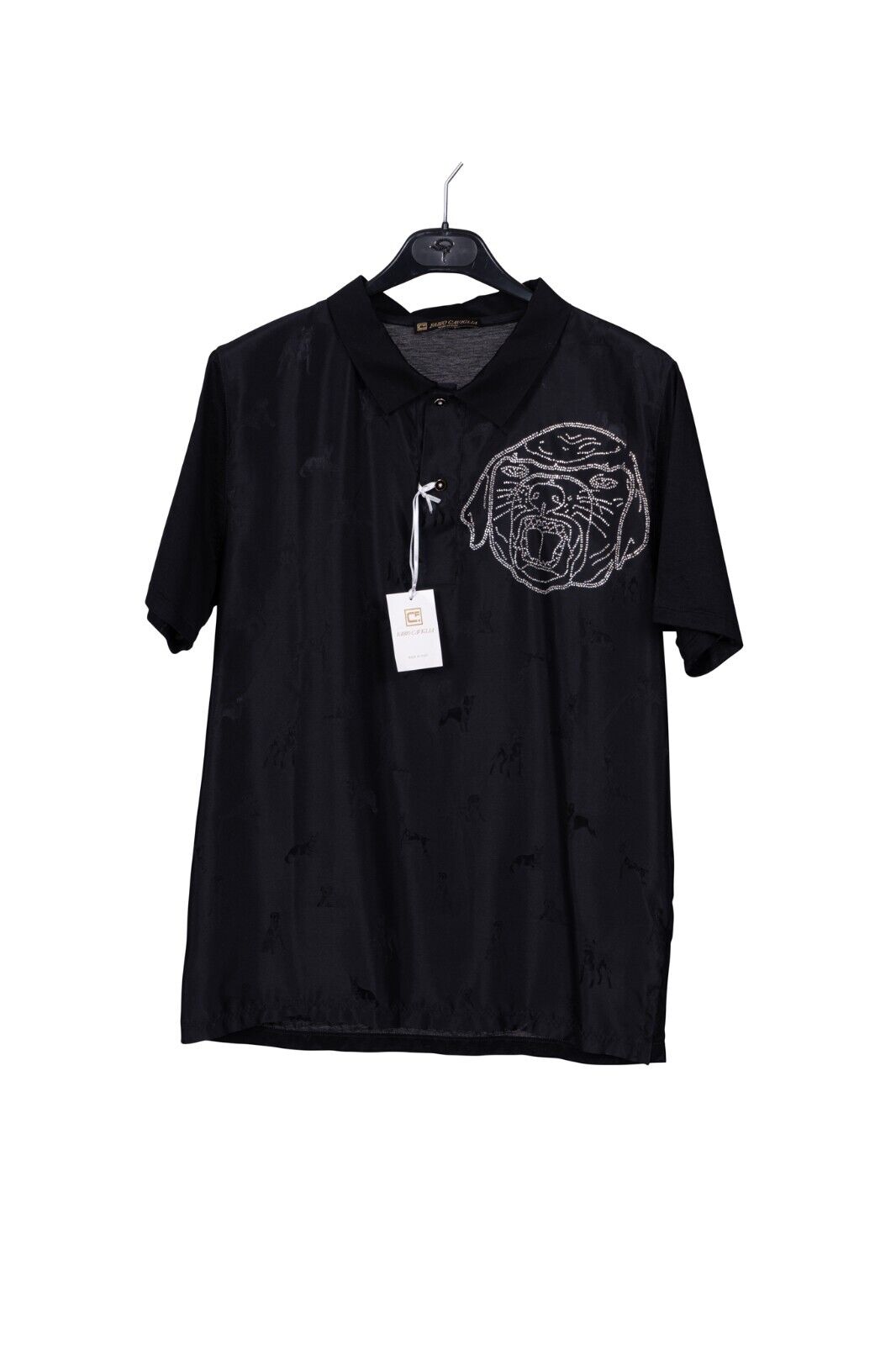 1600$ FABIO CAVIGLIAShirt Swarovski Silk / Cotton Lisle Size M