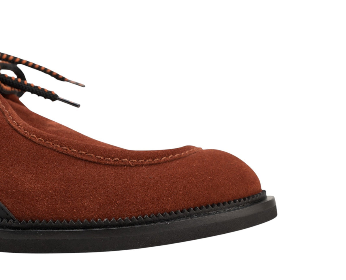 950$ TESTONI Derby Shoes Oiled English Suede Bologna Brick 8 UK / 9 US / 42 IT
