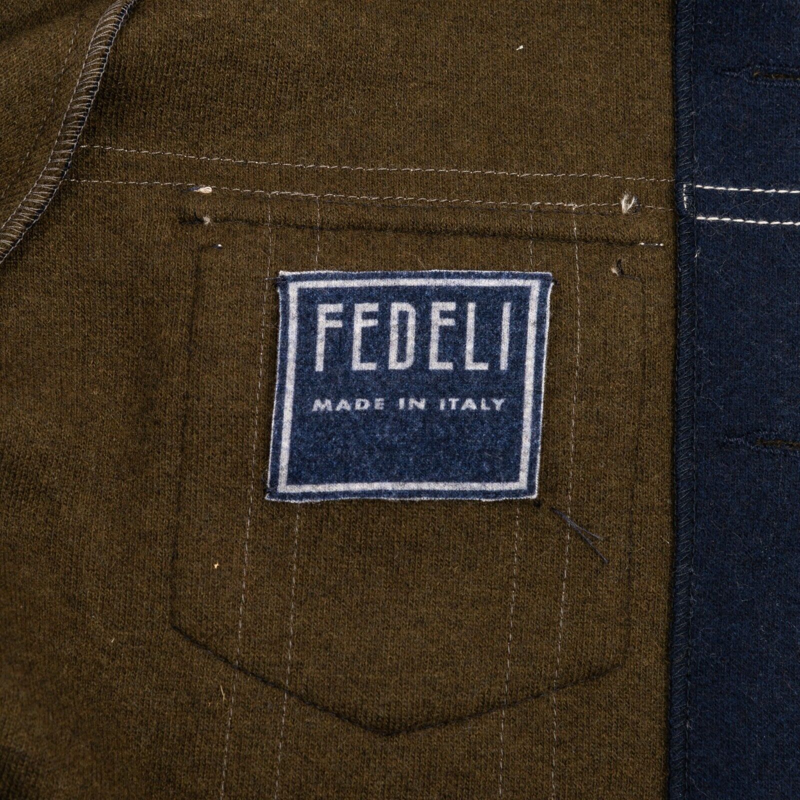 $2200 FEDELI CASHMERE Blue Jacket Trucker 100% Double Cashmere 42 US / 52 EU
