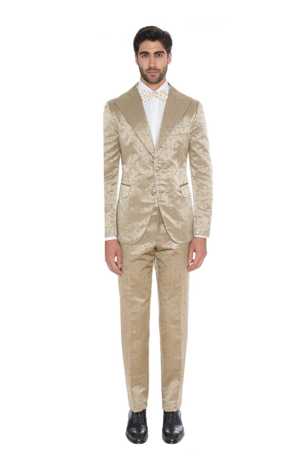 $3340 Belvest Gold Tuxedo Suit 42 US / 52 EU Drop 8R Slim Fit Fall/Winter 2018