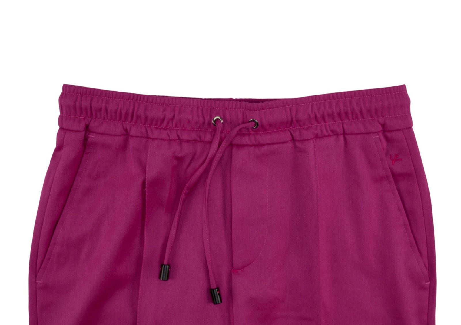 1250$ ISAIA NAPOLI Magenta Drawstring Pant Wool Wide Leg 32 US / 48 EU
