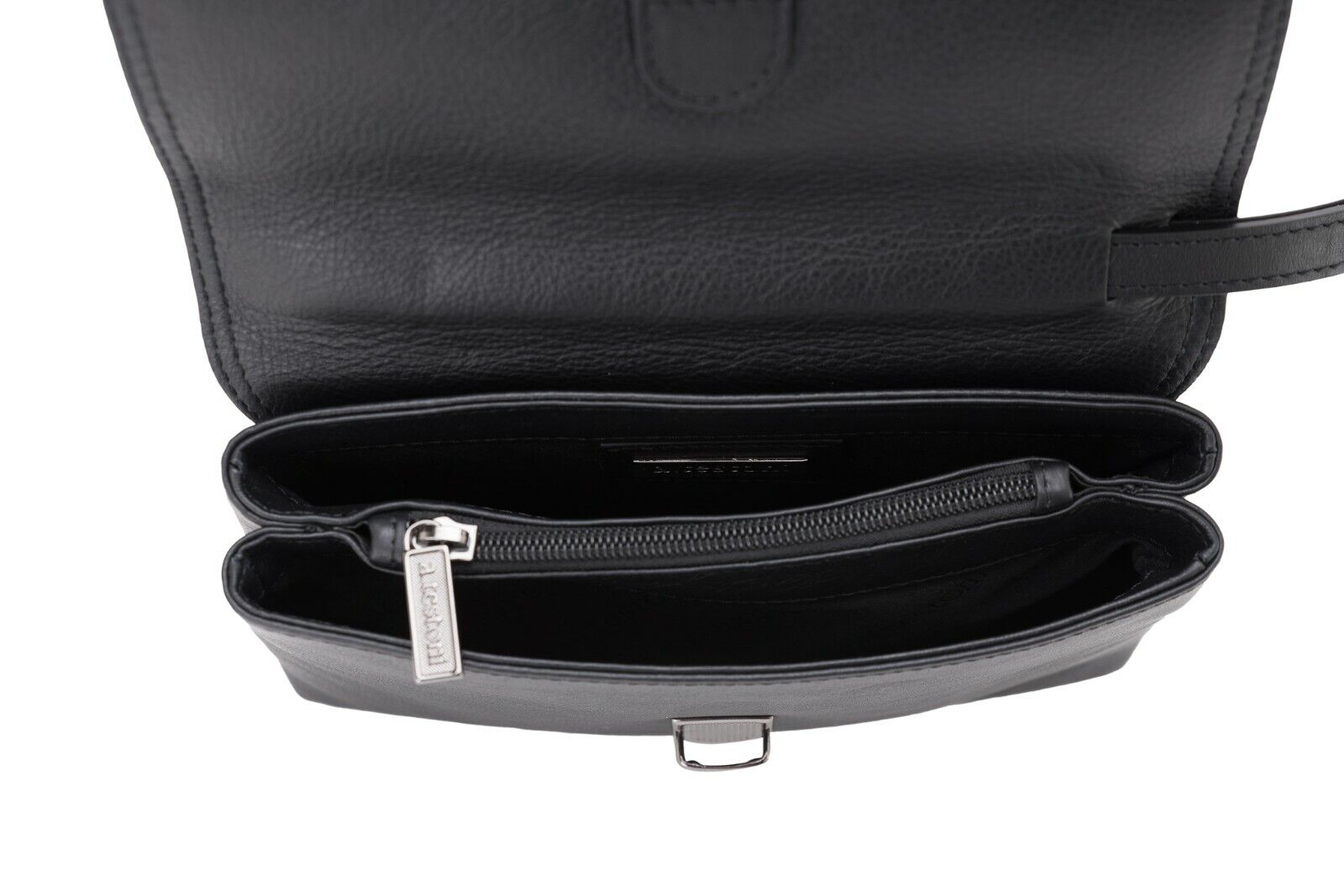 $390 Testoni Bologna Black Easy Calf Hand Clutch Bag Padlock with Keys