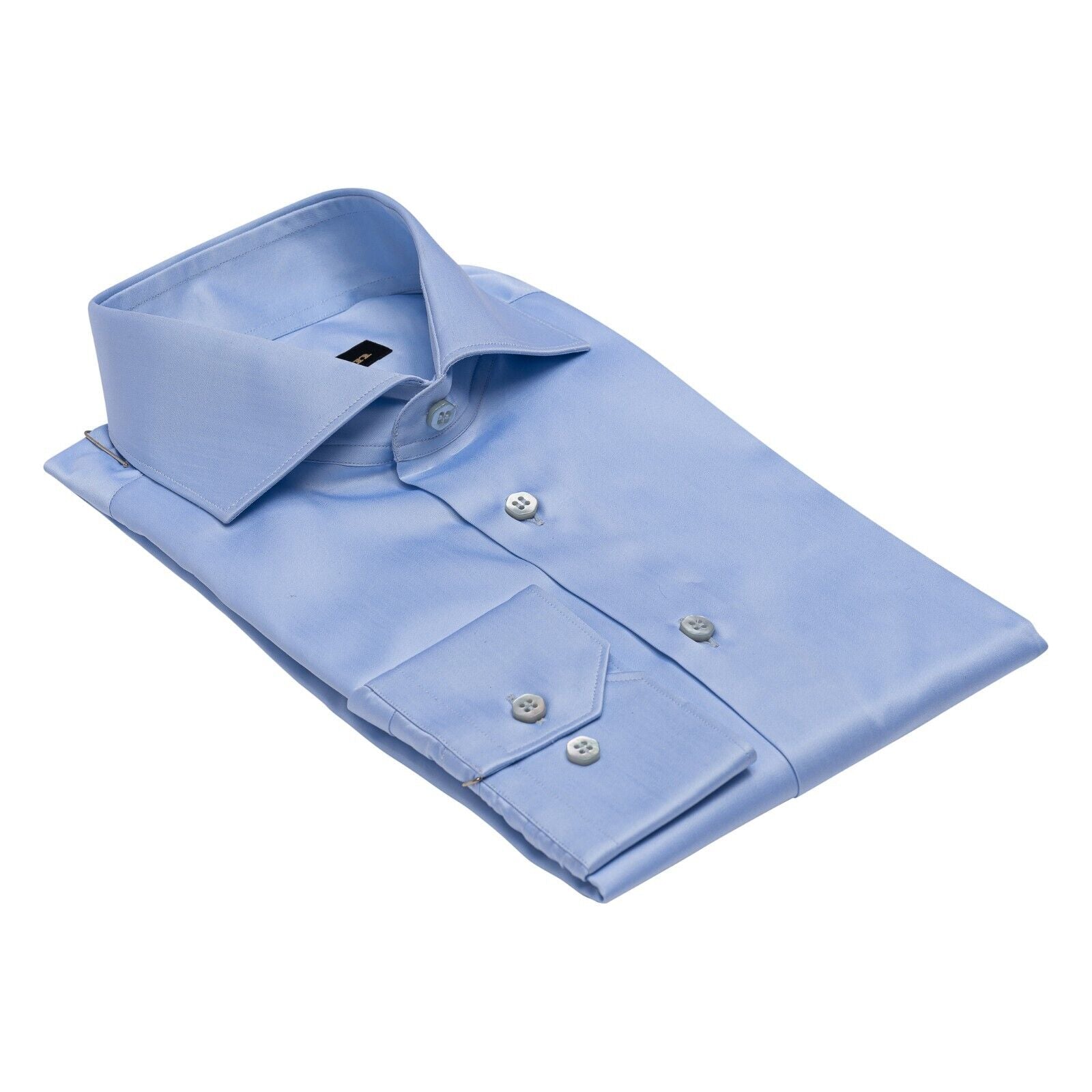 690$ LUXURY GERLIN Shirt Light Blue ALUMO Cotton 15.75 - 40 1Q BIJAN