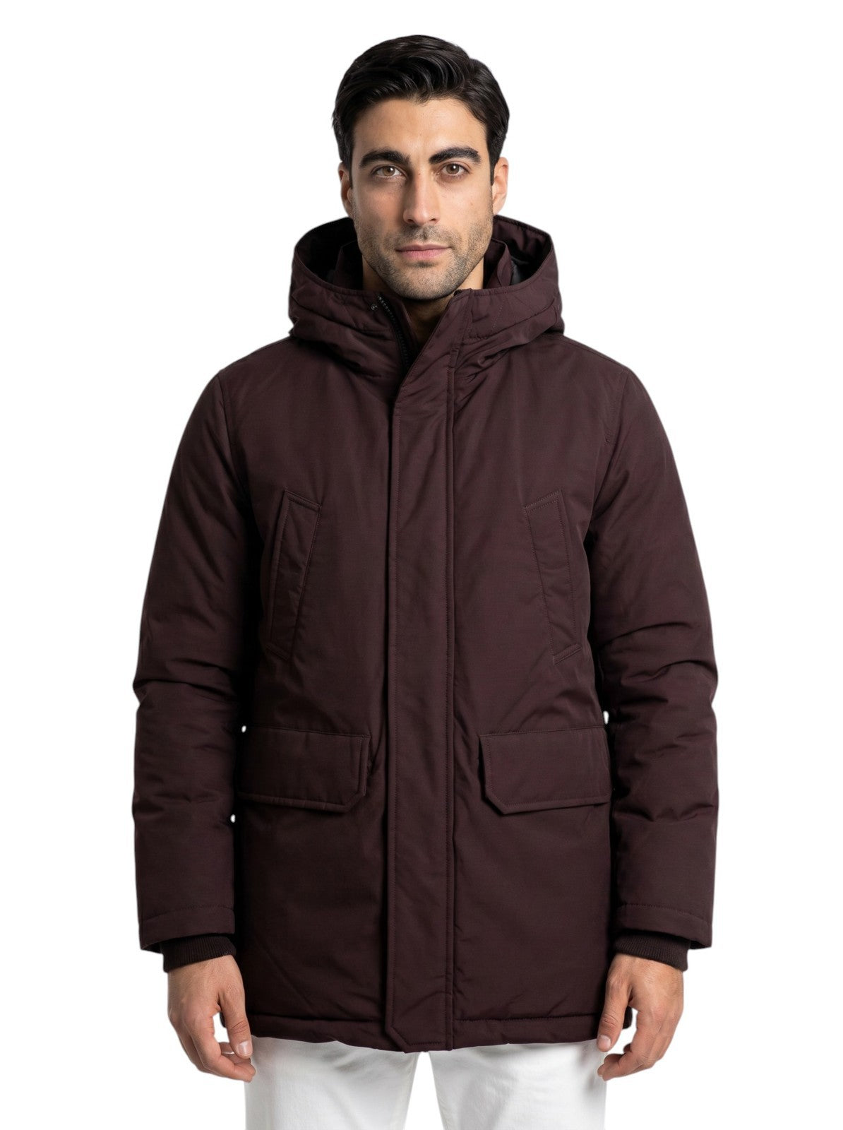 6590$ ISAIA Burgundy Puffer Coat Jacket Techno Wool - Goose Down 38 US / 48 EU