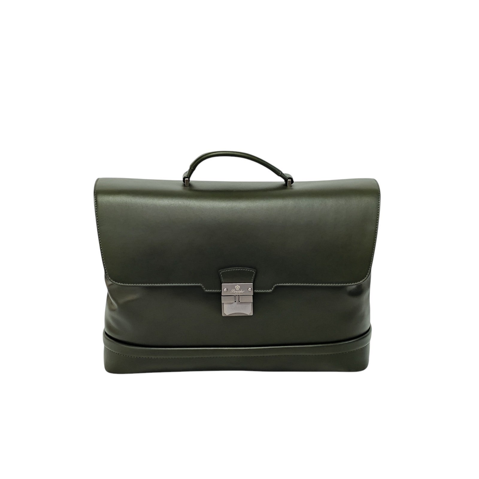 1220$ PINEIDER FIRENZE "Metro Smooth" Calf Briefcase Work Doctor Bag Noble Green