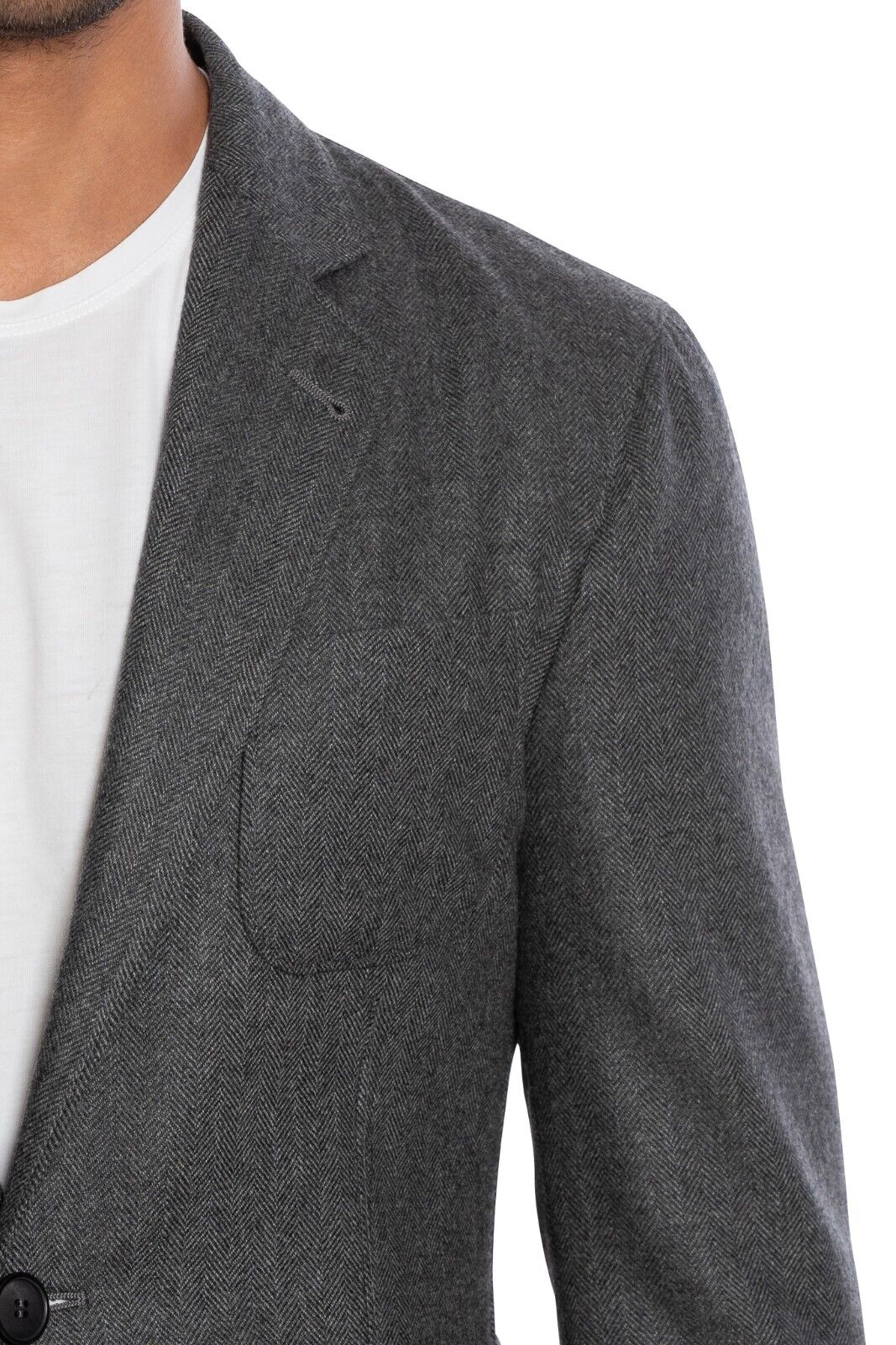2800$ GIORGIO ARMANI Black Label UPTON Jacket Blouson Grey 100% Cashmere Slim