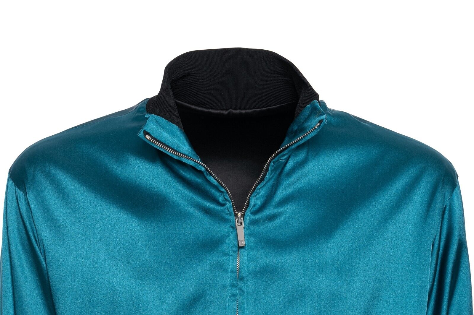 3500$ ITALO FERRETTI Tracksuit Jogging Suit Electric Blue 100% Silk Satin Size L