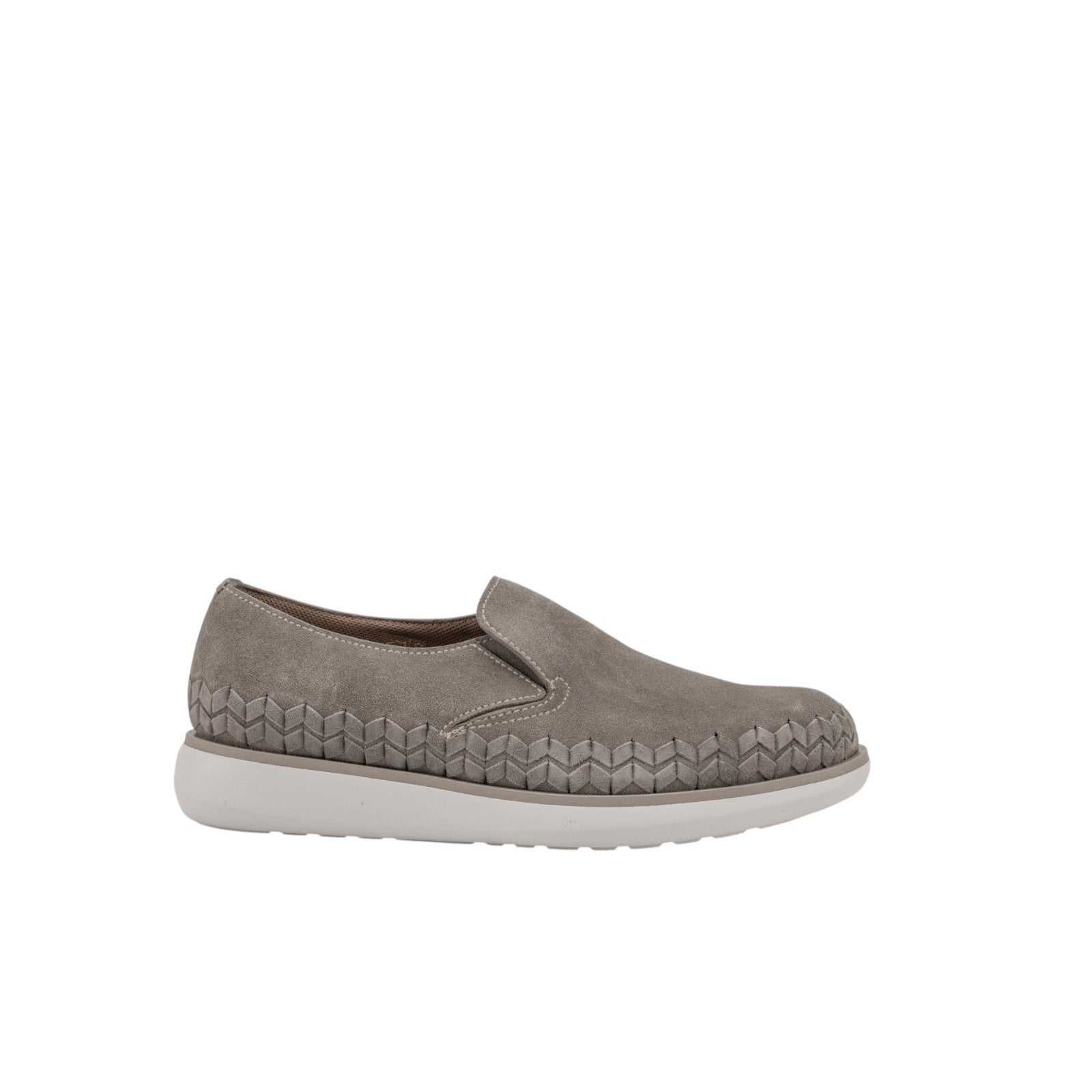 1050$ GIORGIO ARMANI Sneaker Shoes Slip-On Taupe Woven Suede 6 UK / 7 US / 40 IT