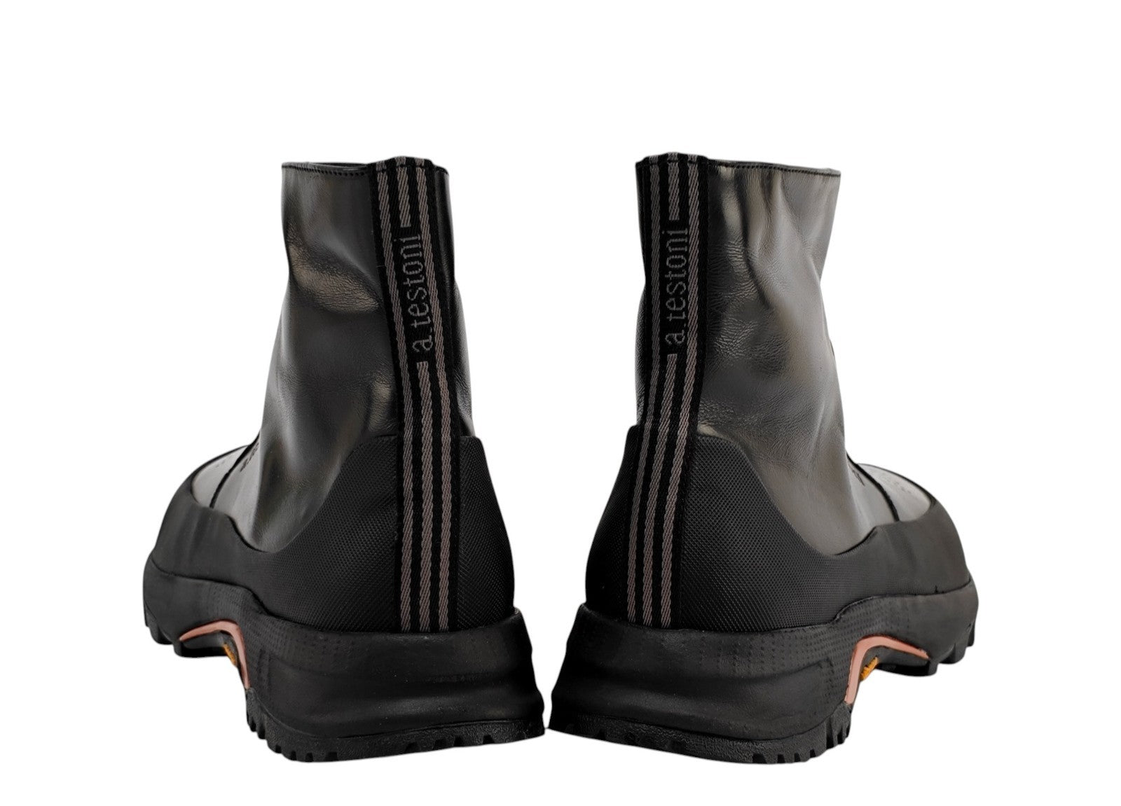 1200$ TESTONI Black Zip Sneaker Boot English Brushed Calf 8 UK / 9 US / 42 IT