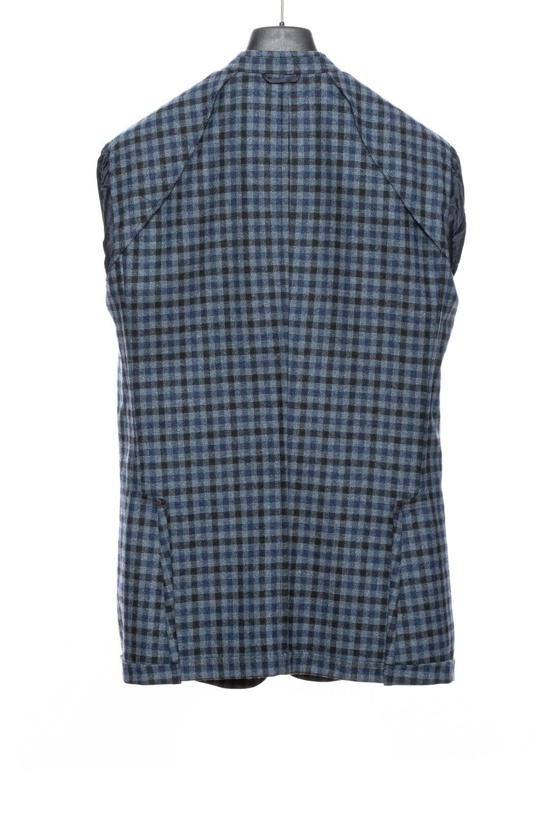 $2025 BELVEST Blue Wool Cashmere Check Jacket 40 US / 50 EU Drop 6R F/W 2018