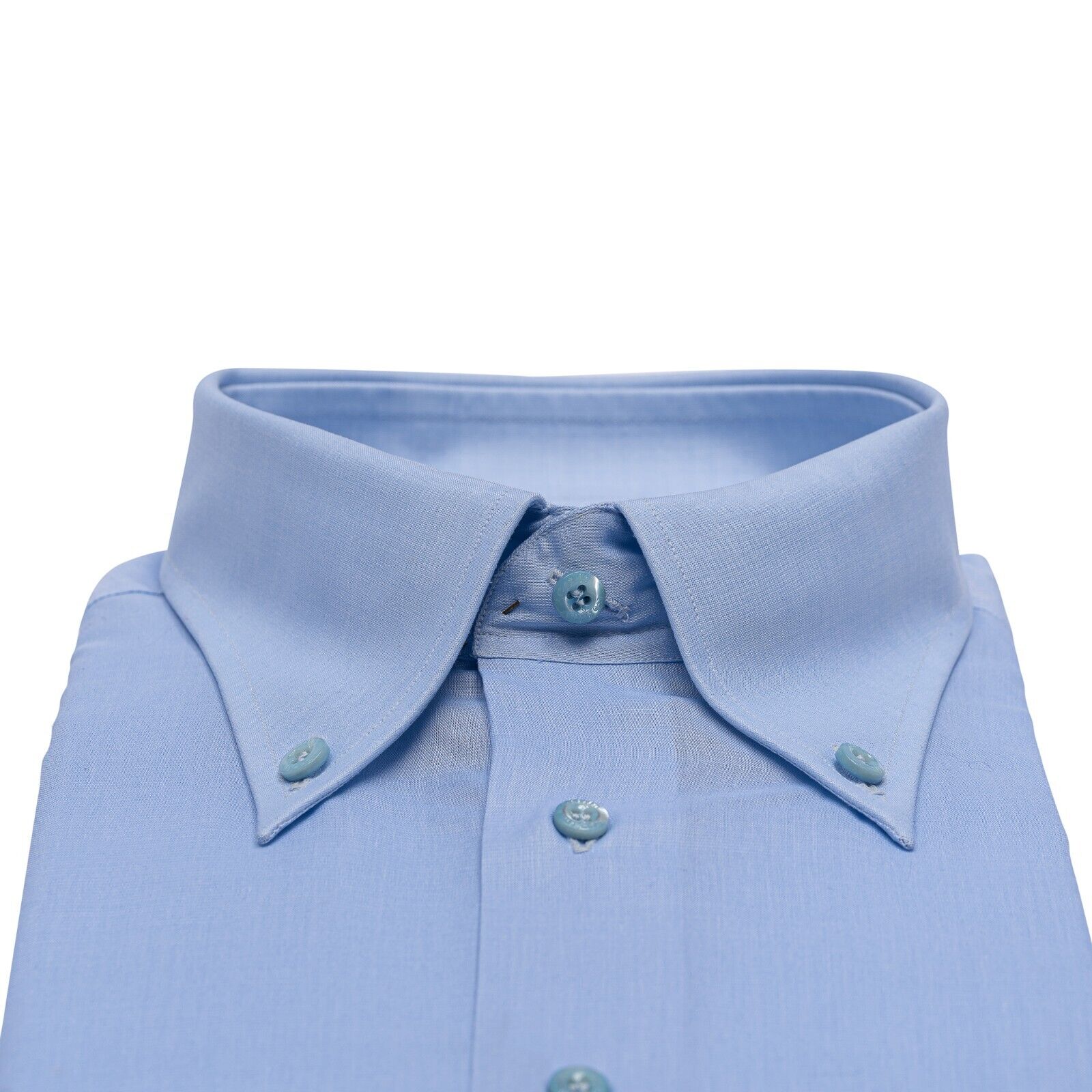 690$ LUXURY GERLIN Shirt Button-Down Blue Cotton 17.75 - 45 1O BIJAN