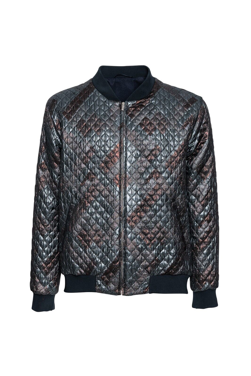 2000$ ITALO FERRETTI Bomber Jacket "METAL EFFECT" Wool 40 US / 50 EU ZILLI