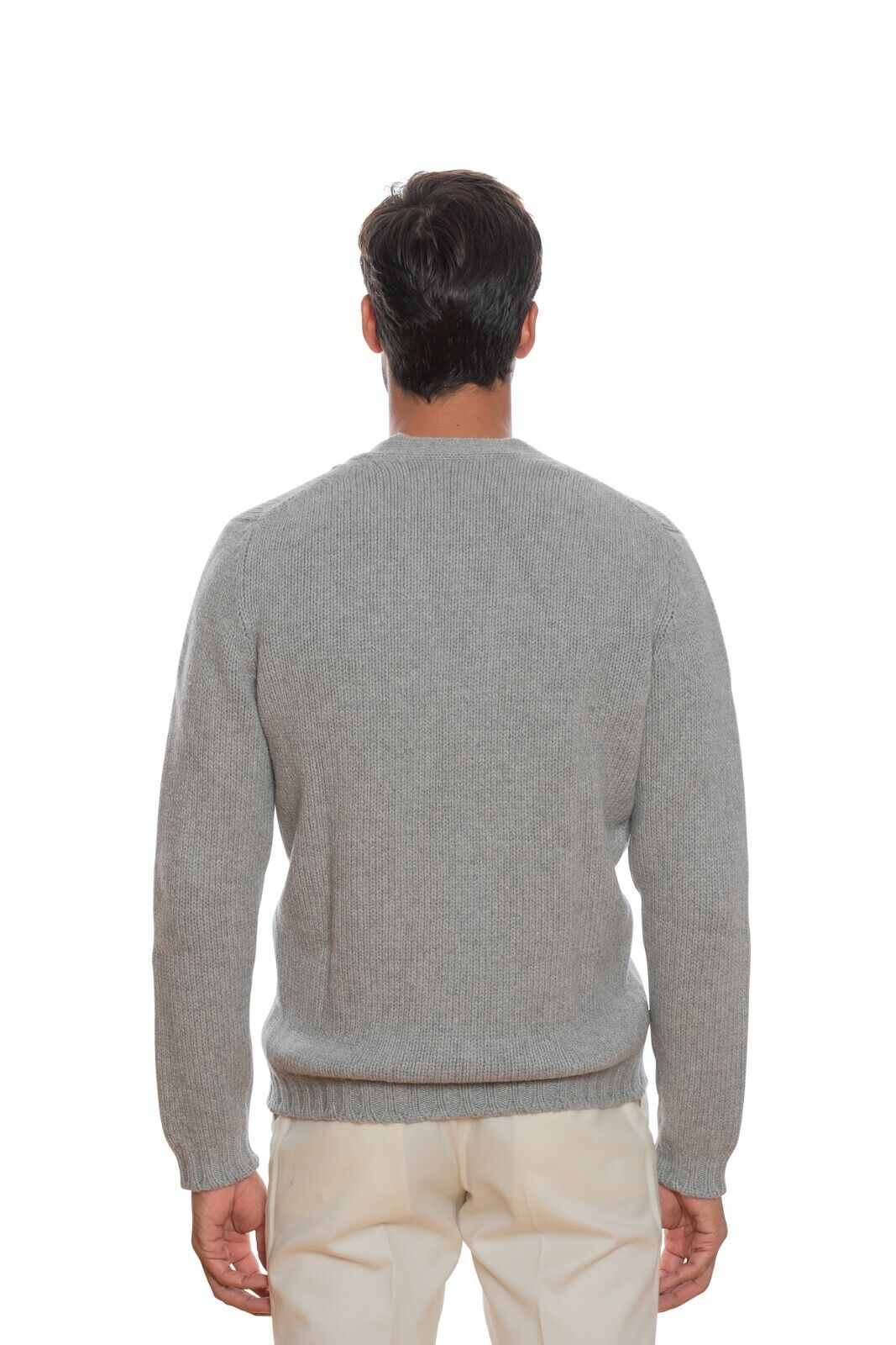 850$ DELLA CIANA CASHMERE Cardigan Thick Gray Wool Merinos Superior / Cashmere
