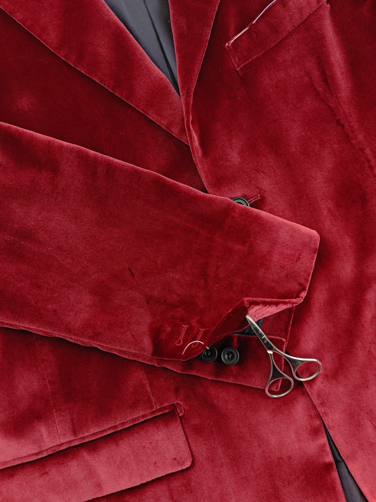 $1660 RUBINACCI NAPOLI Bordeaux 1 Buttons Jacket Velvet Cotton / Silk