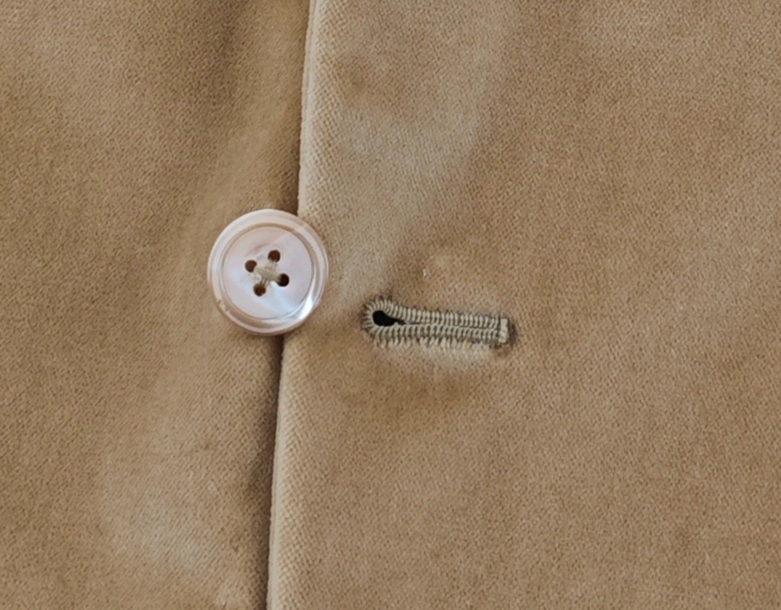 $5500 ISAIA NAPOLI "Amalfi" Champagne Hand Sewn Jacket Sport Coat Velvet Cotton