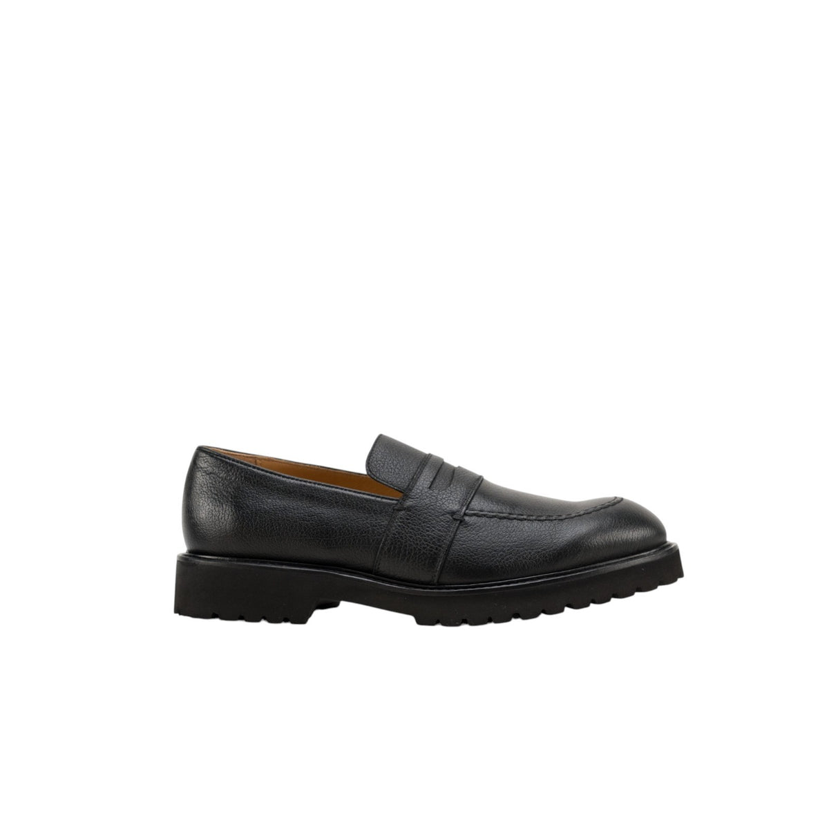 1050$ TESTONI Penny Loafer Slip-On Shoes Calf Buffalo Black 8 UK / 9 US / 42 IT