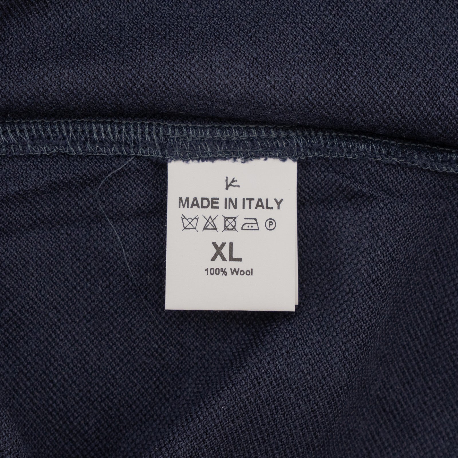 1100$ ISAIA NAPOLI Blue Navy Handmade Polo Zip Short Sleeve Knit Wool
